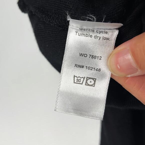 Michael Stars Small Black Fallon Ribbed Short Sleeve Crew Neck Tshirt Tee Cotton - Picture 6 of 7